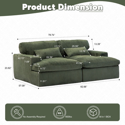Double Chaise Lounge Chair, Oversized Upholstered Sleeper Cloud Couch Home Essentials