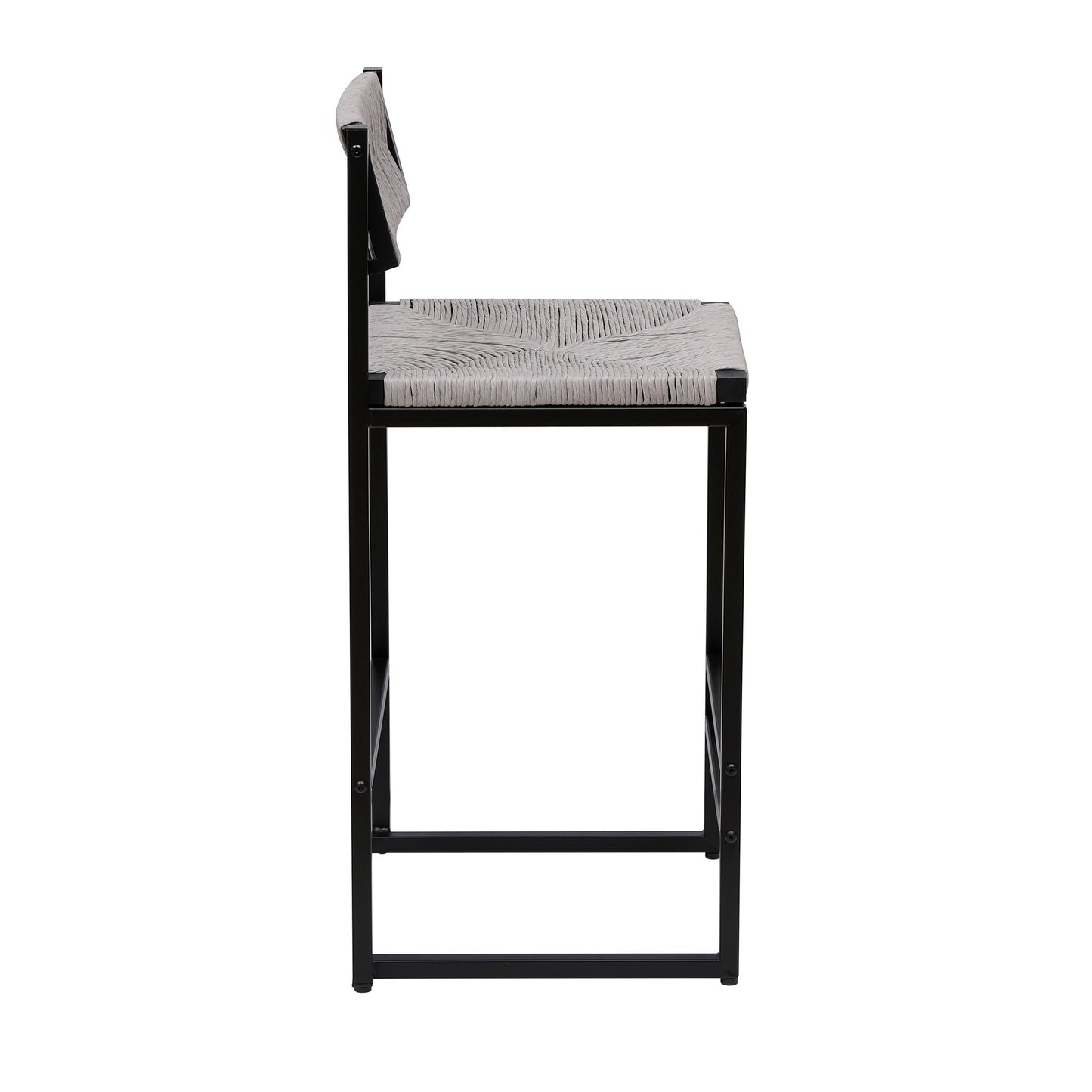 Bar Stools Paper Rope Weave Dining Chairs With Back Hand Weave Stools For Kichen Island, Bar & Counter (Set of 2) Home Essentials
