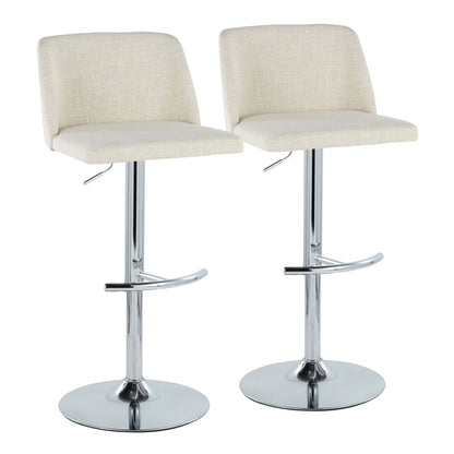 Toriano - Contemporary Adjustable Barstool Swivel With Rounded T Footrest (Set of 2) Lumi Source