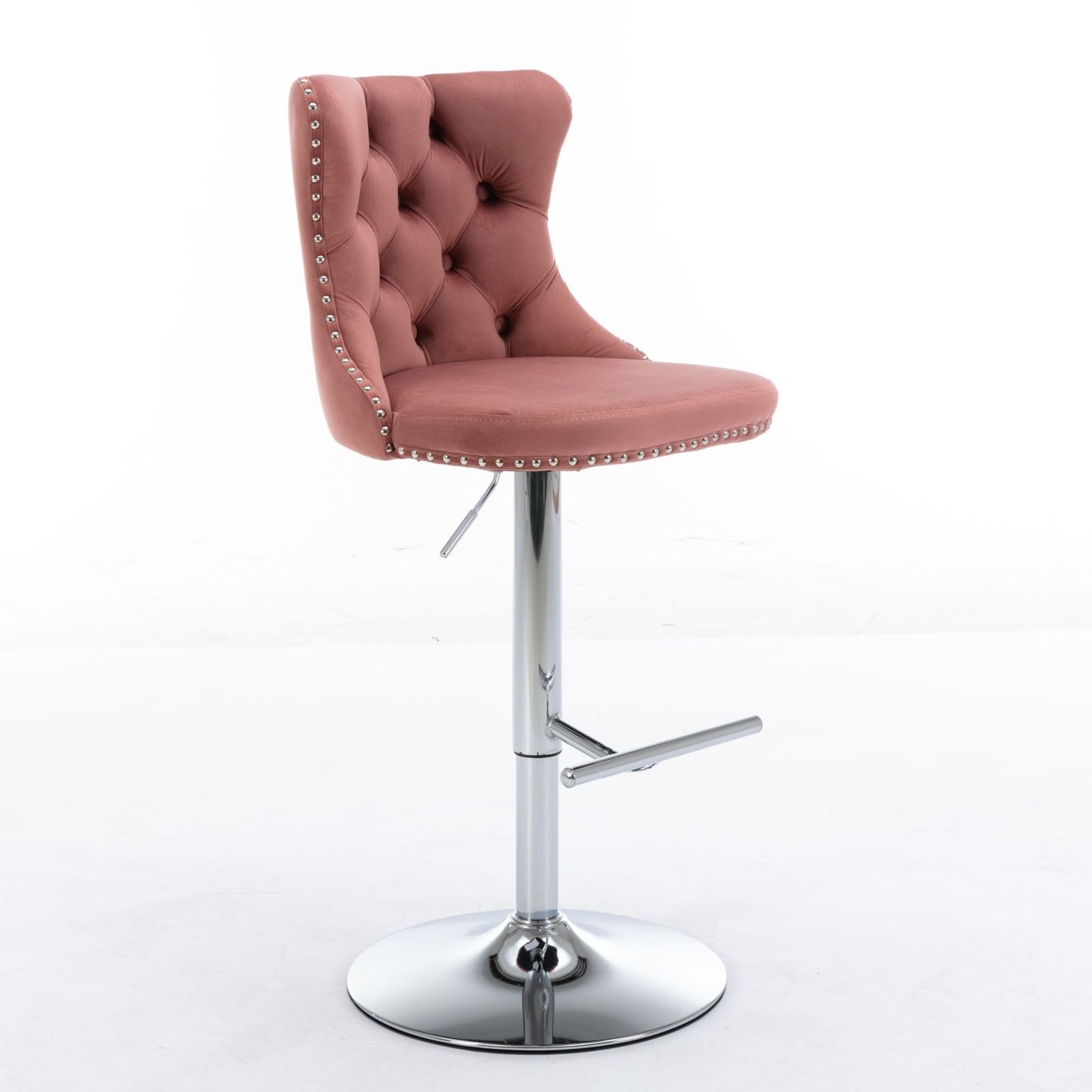 Swivel Velvet Barstools Adjusatble Seat Height From 25-33", Modern Upholstered Chrome Base Bar Stools With Backs Comfortable Tufted For Home Pub And Kitchen Island (Set of 2) Home Essentials