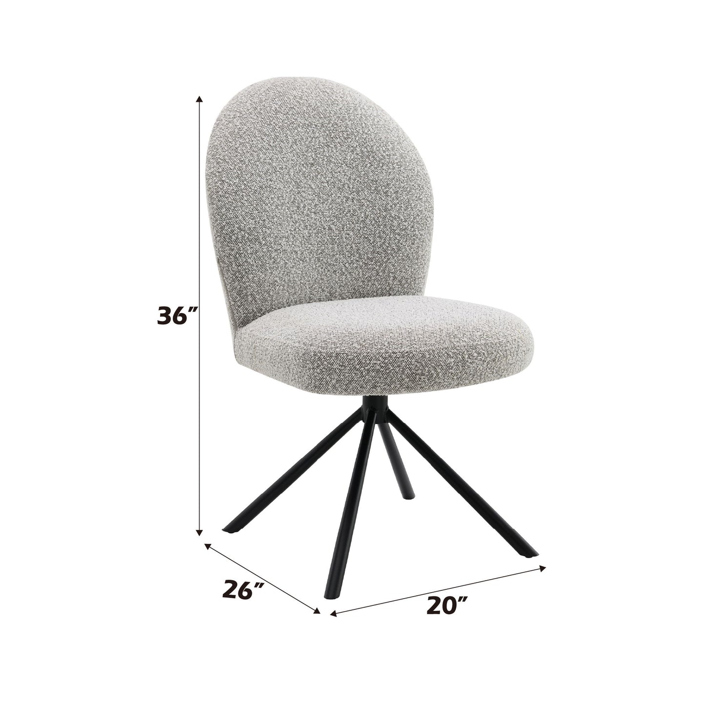 Lawton - Boucle Side Chair With Swivel (Set of 2) - Gray Acme