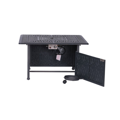 Powder Coated Aluminum Propane Gas Fire Pit Table - Gunmetal Home Essentials