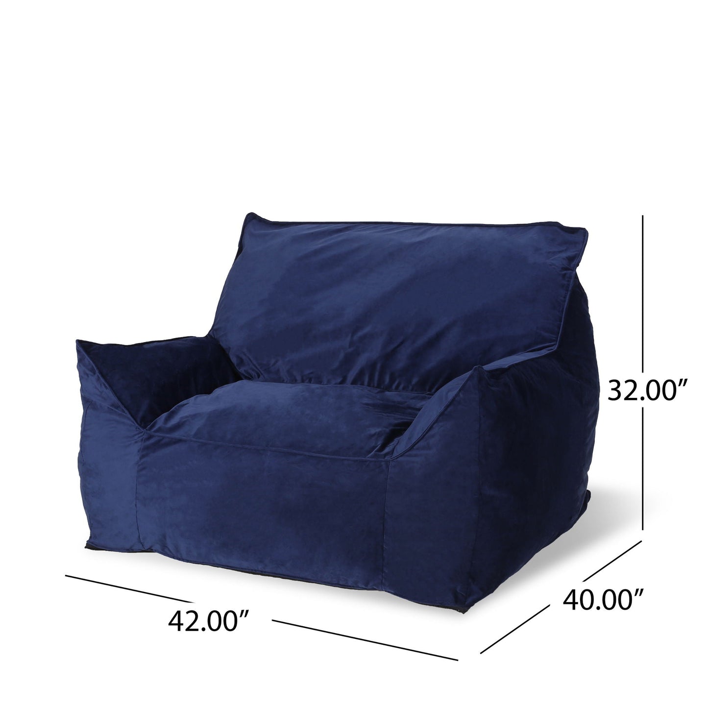 Allea - Bean Bag Chair With Armrests Home Essentials