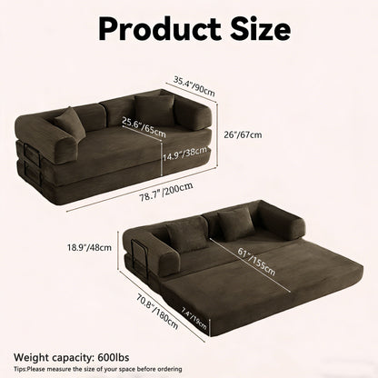 Convertible Sofa Bed With Removable Pillows Home Essentials