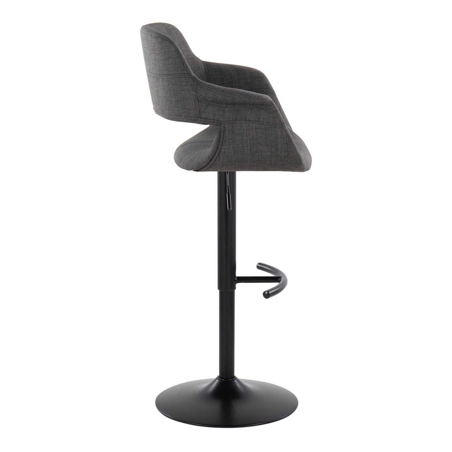 Vintage Flair - Mid Century Modern Adjustable Barstool With Swivel & Rounded T Footrest (Set of 2) Lumi Source