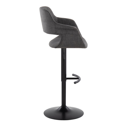 Vintage Flair - Mid Century Modern Adjustable Barstool With Swivel & Rounded T Footrest (Set of 2) Lumi Source