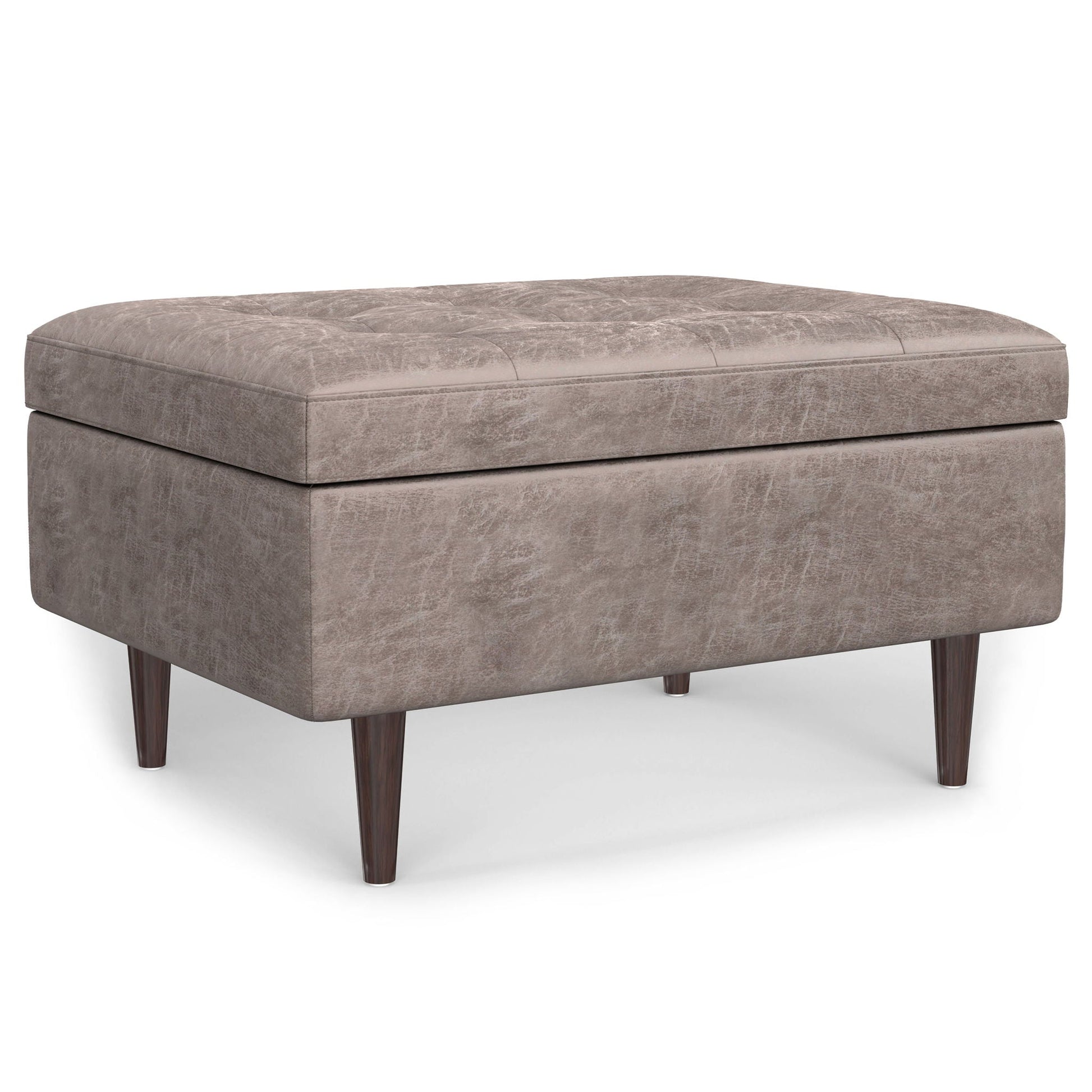 Shay - Large Square Coffee Table Storage Ottoman Mid-Century Style Simpli-Home