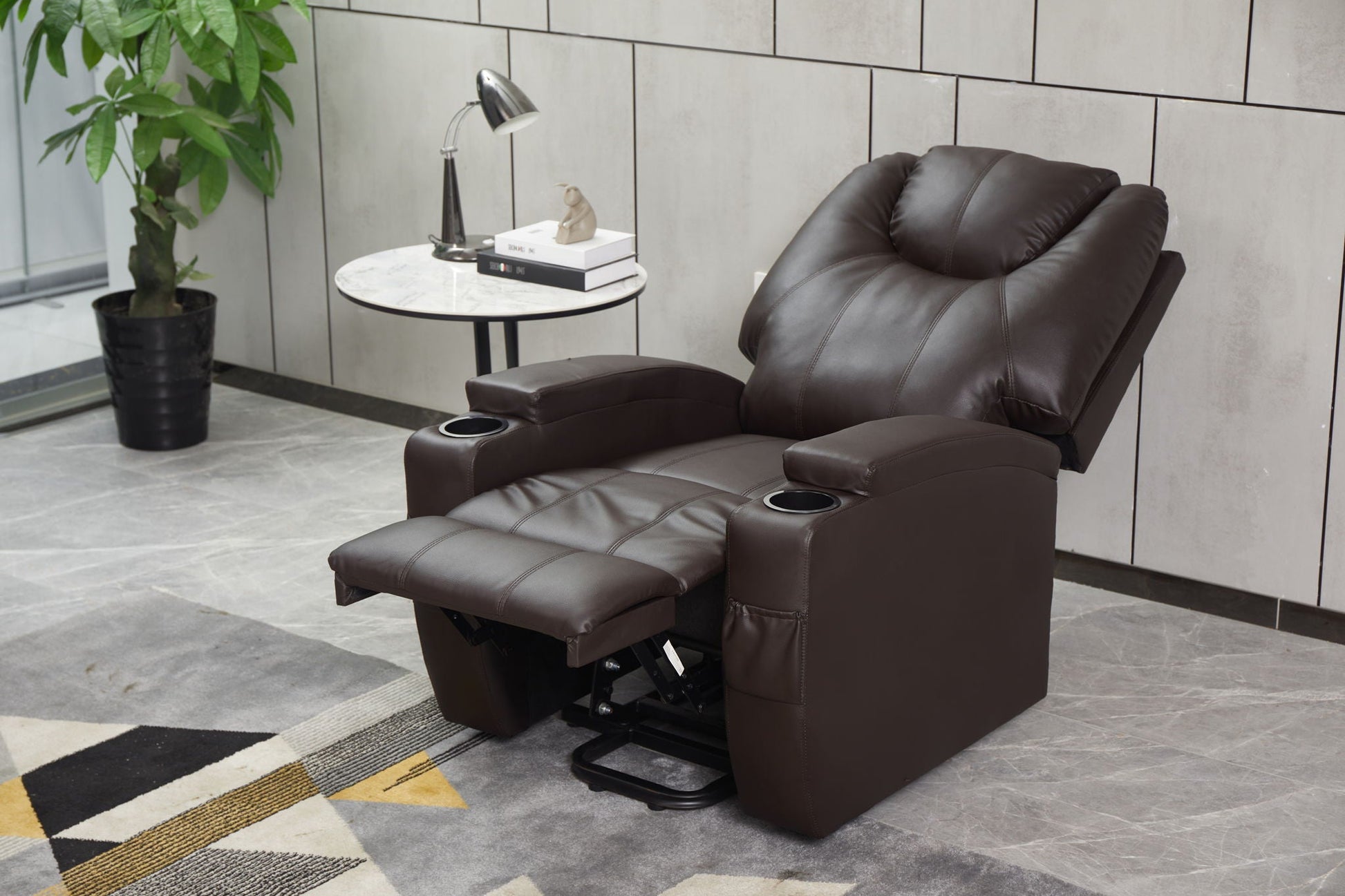 Modern Recliner Chair With Cup Holders, Remote Control Home Essentials