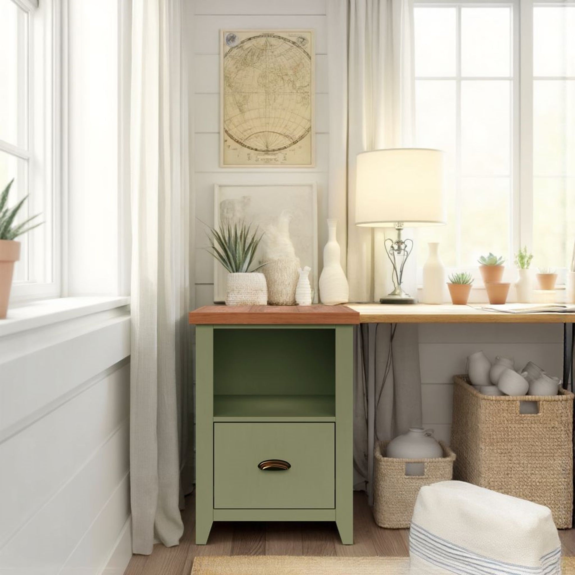 Vineyard - Drawer File - Sage Green, Fruitwood Legends