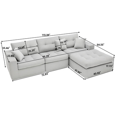 Corner Chaise L-Shaped Sectional Sofa Bed Home Essentials