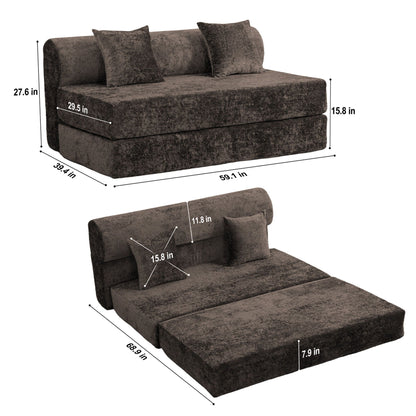 Convertible Design Sofa Bed, 2 Seater Fold Out Floor Couch Home Essentials