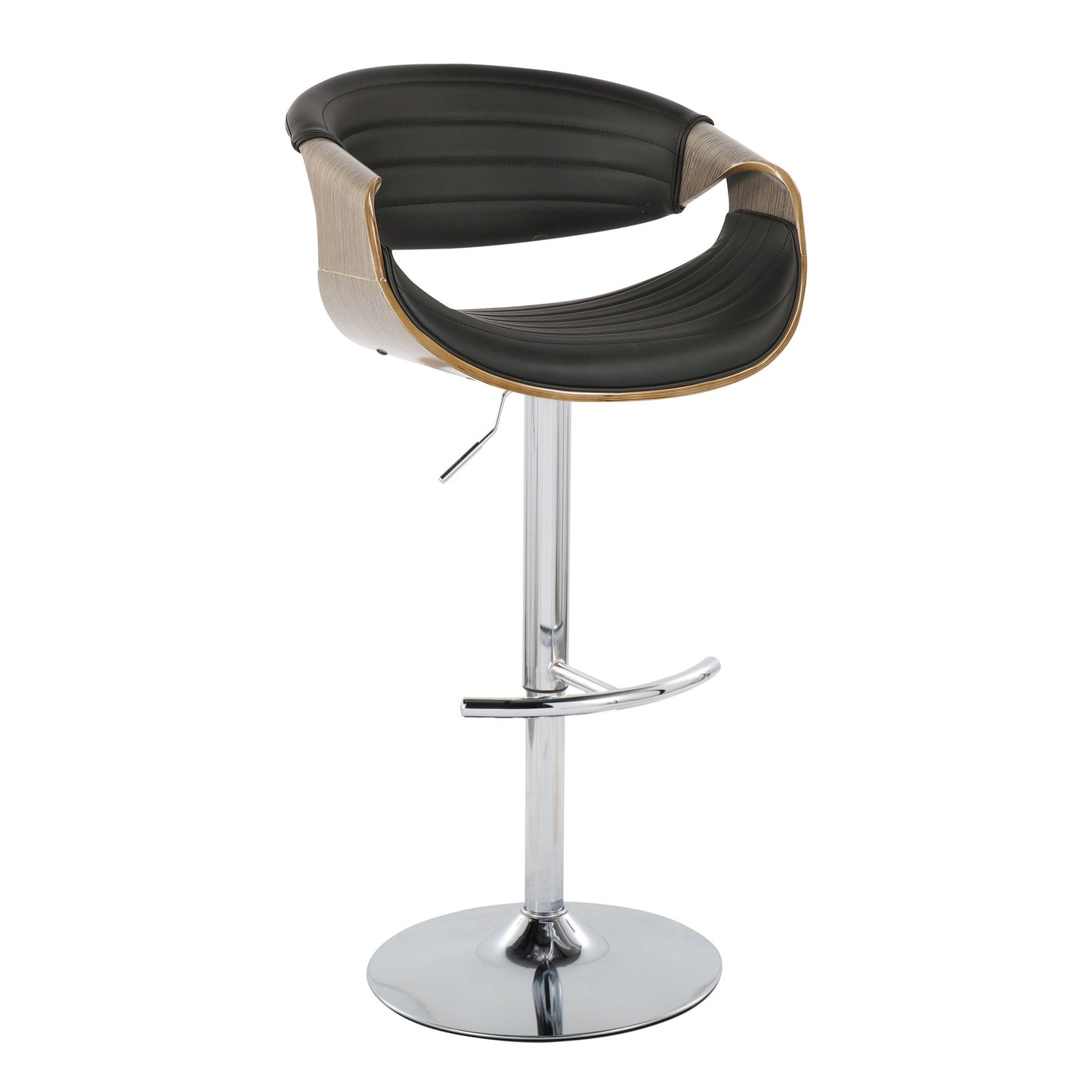 Symphony - Mid Century Modern Adjustable Barstool With Swivel & Rounded T Footrest (Set of 2) Lumi Source