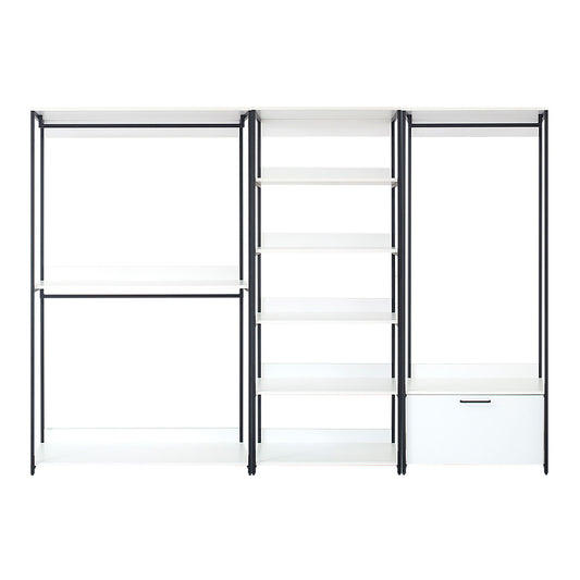 Fiona - Freestanding Walk In Wood Closet System With Metal Frame Melamine - White Home Essentials