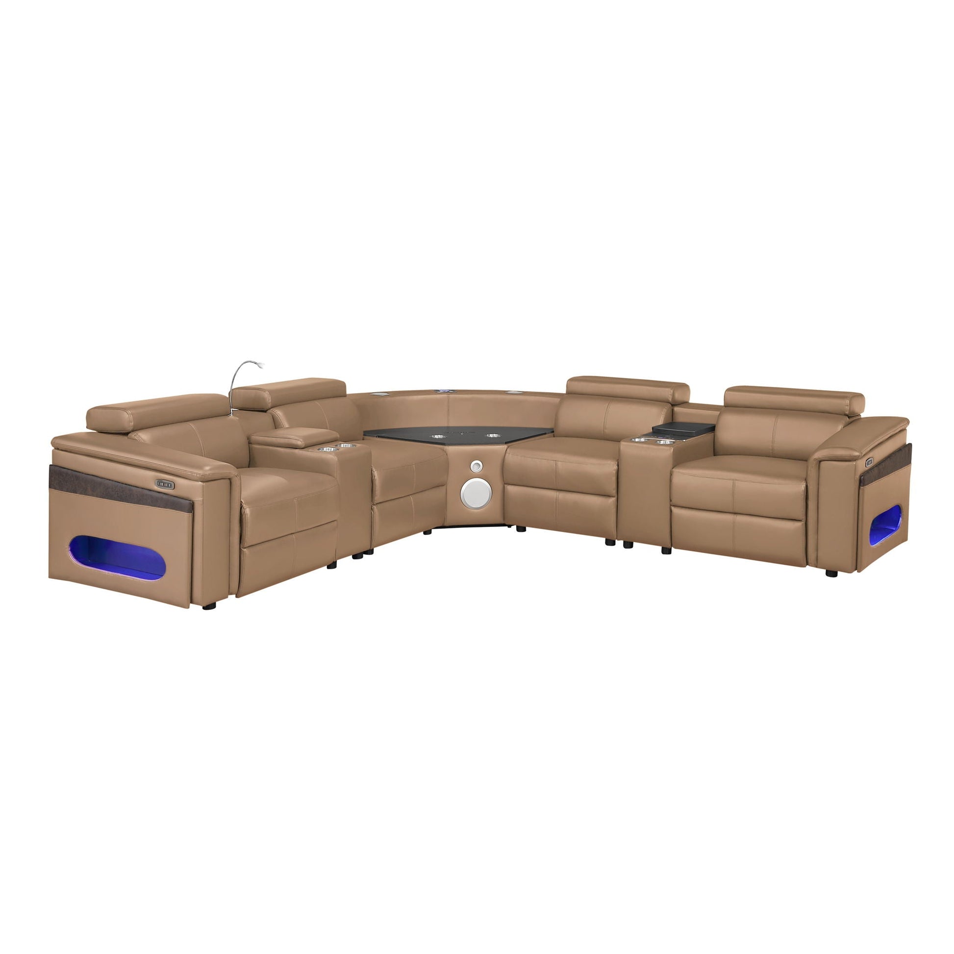 Nova - Sectional With Bluetooth Speaker, LED And Lifting Wine Cabinet Matrix Furniture Group