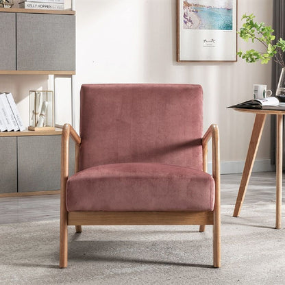 Classic Mid-Century Modern Accent Chairs, Open Framed Armchair With Cushioning US Pride