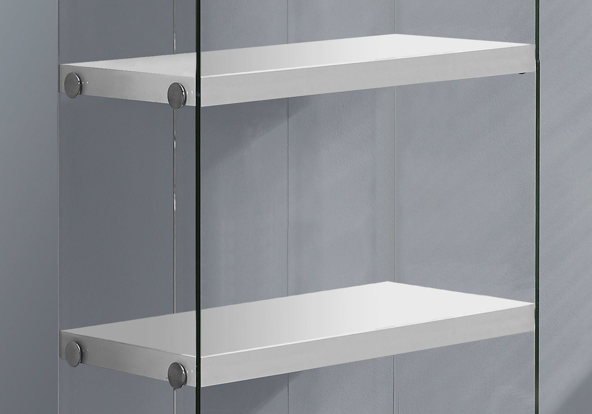 Bookshelf, Bookcase, Etagere, 5 Tier, Glossy Clear Tempered Glass - White 8th Street