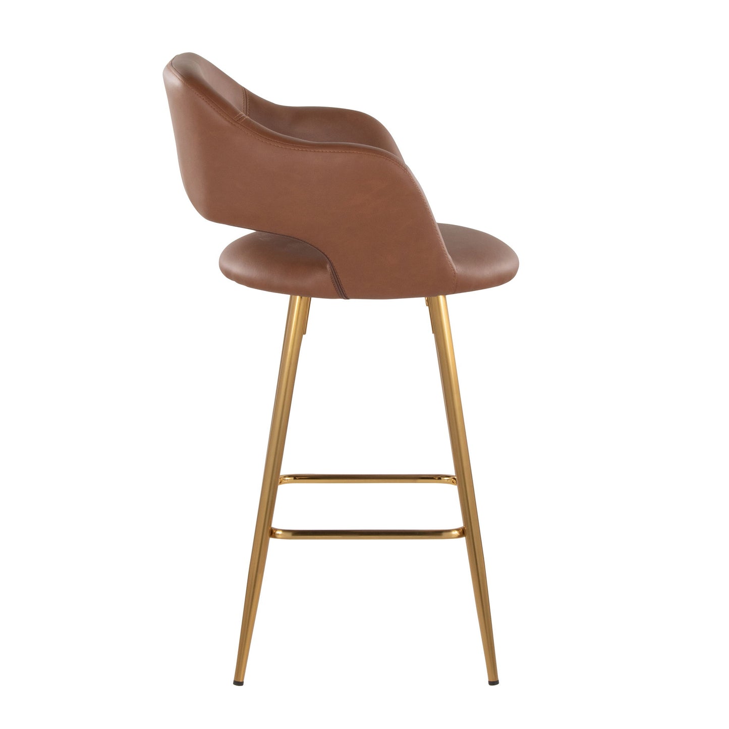 Margarite - Contemporary Fixed Height Counter Stool With Footrest (Set of 2) With Square Lumi Source