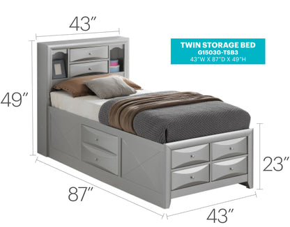 Modern Design Storage Bed With Bookcase Headboard Glory Furniture