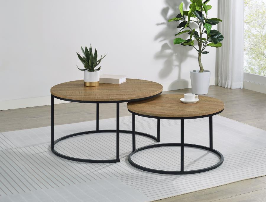 Lainey - 2 Piece Round Nesting Coffee Table - Mango Coaster Fine Furniture