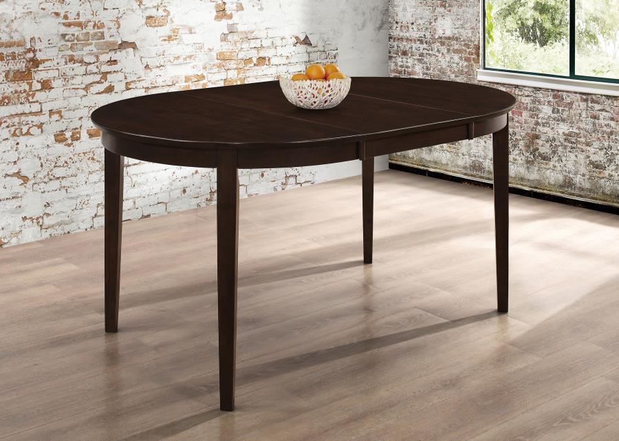 Gabriel - Oval Extension Leaf Dining Table - Cappuccino CoasterEveryday