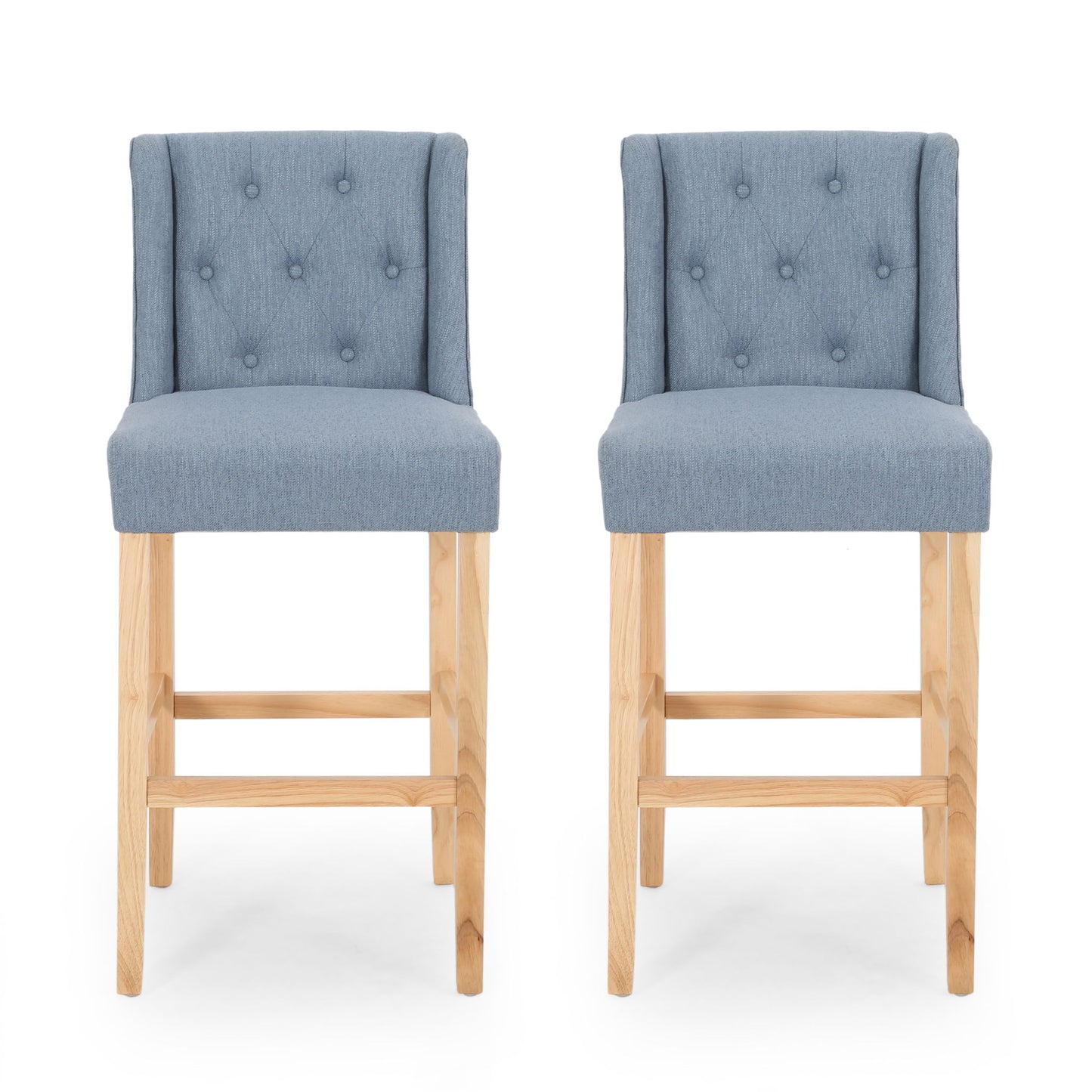 Ethereon - Tufted Counter Stool (Set of 2) Noble House