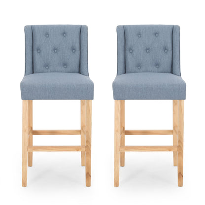 Ethereon - Tufted Counter Stool (Set of 2) Noble House