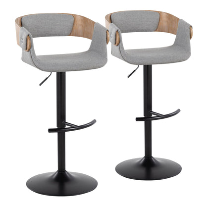 Elisa - Mid Century Modern Adjustable Barstool With Swivel & Rounded T Footrest (Set of 2) Lumi Source