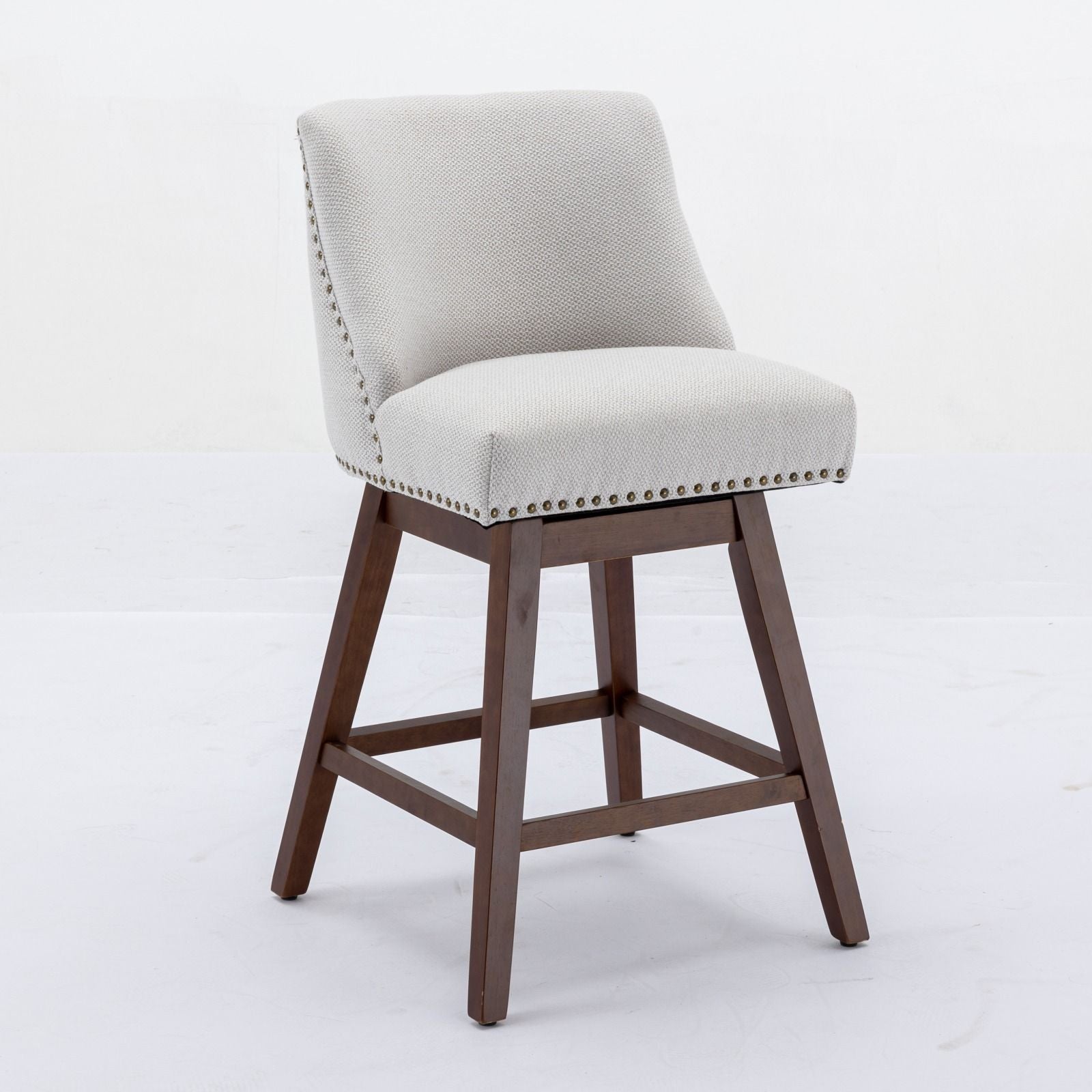 Counter Height Swivel Barstools, 26'' H Seat Height Upholstered Bar Stools (Set of 2), Fabric Home Essentials