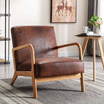 Classic Mid-Century Modern Accent Chairs, Open Framed Armchair With Cushioning US Pride