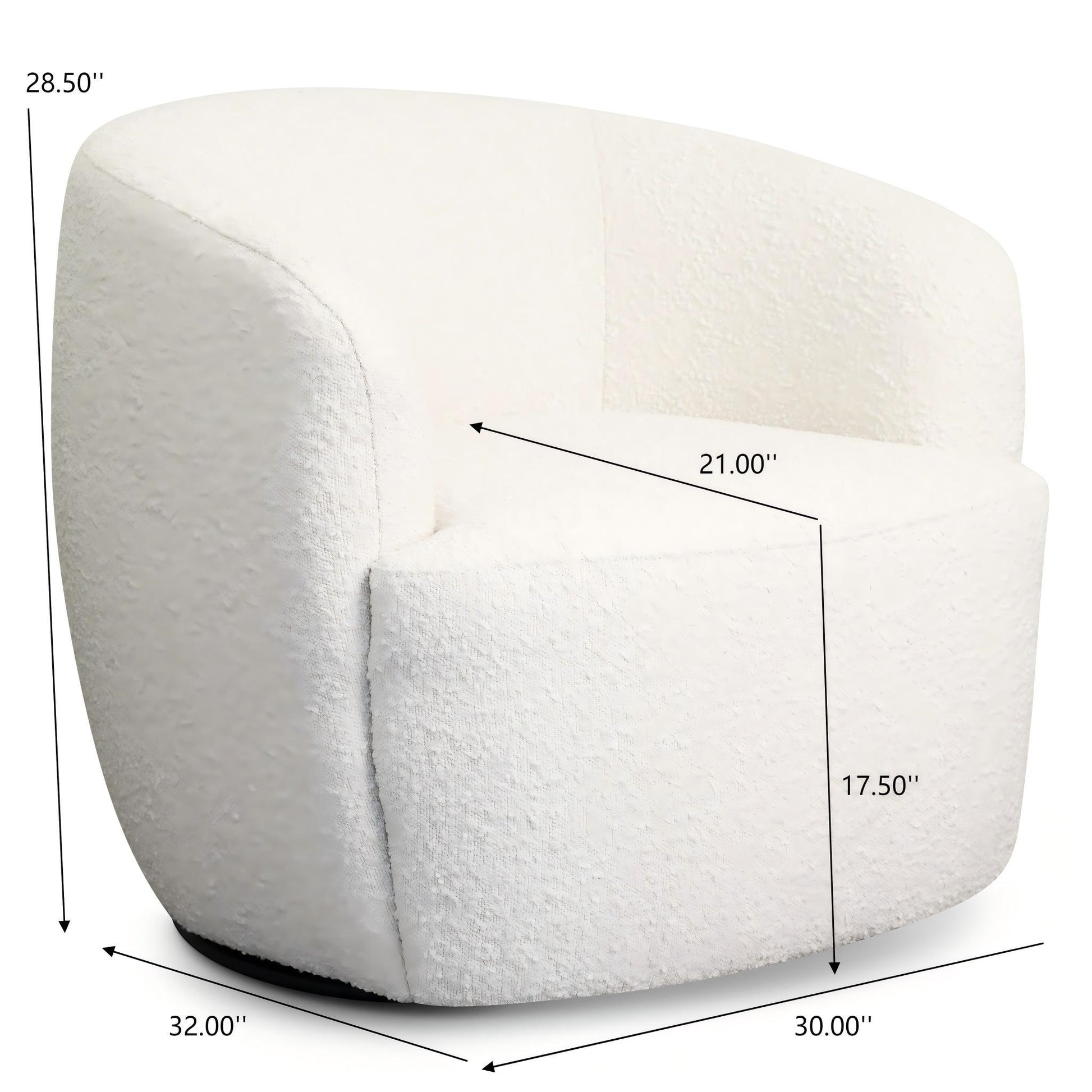 Mina - Swivel Chair - White Ashcroft Furniture
