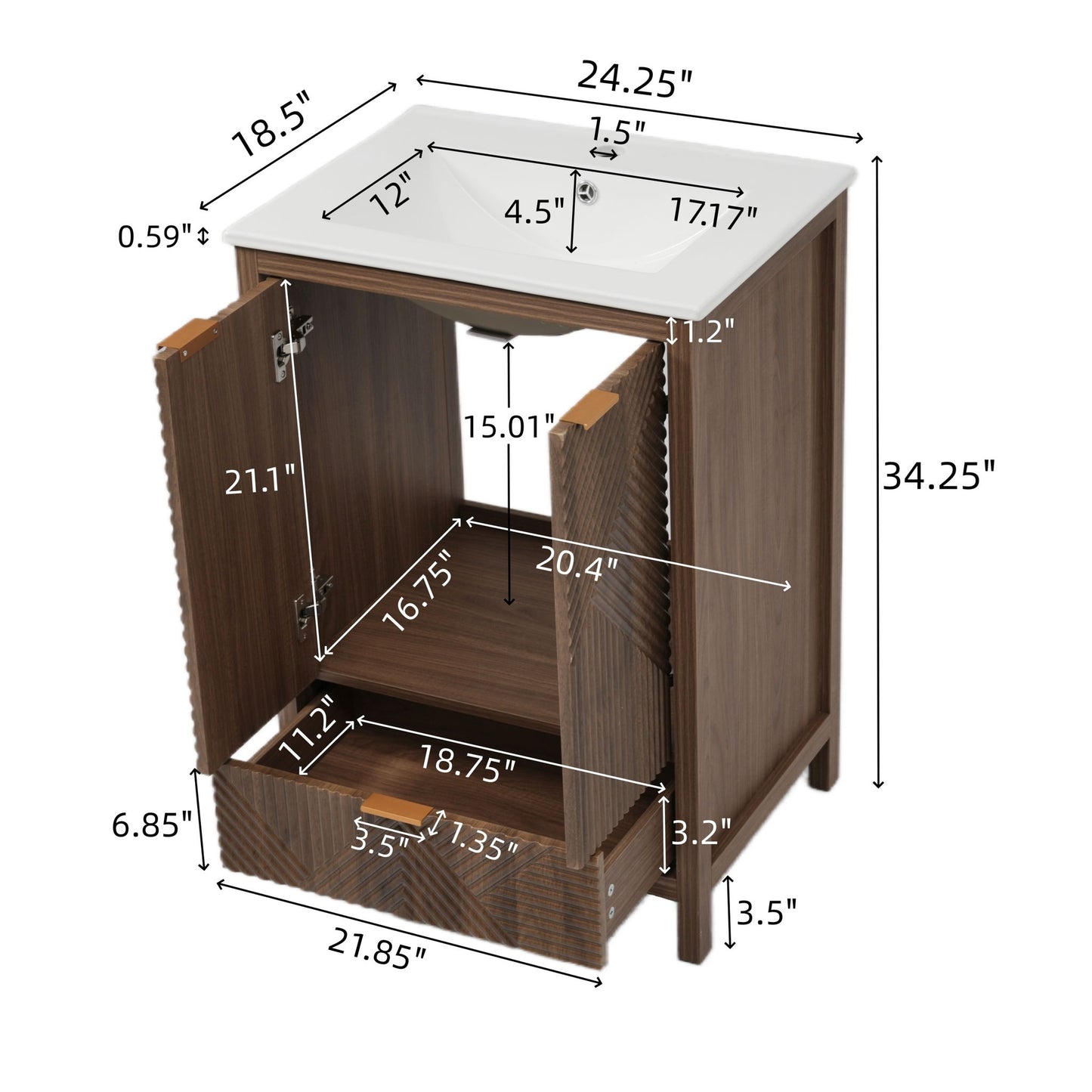 Modern Bathroom Vanity With Sink Combo Noble House