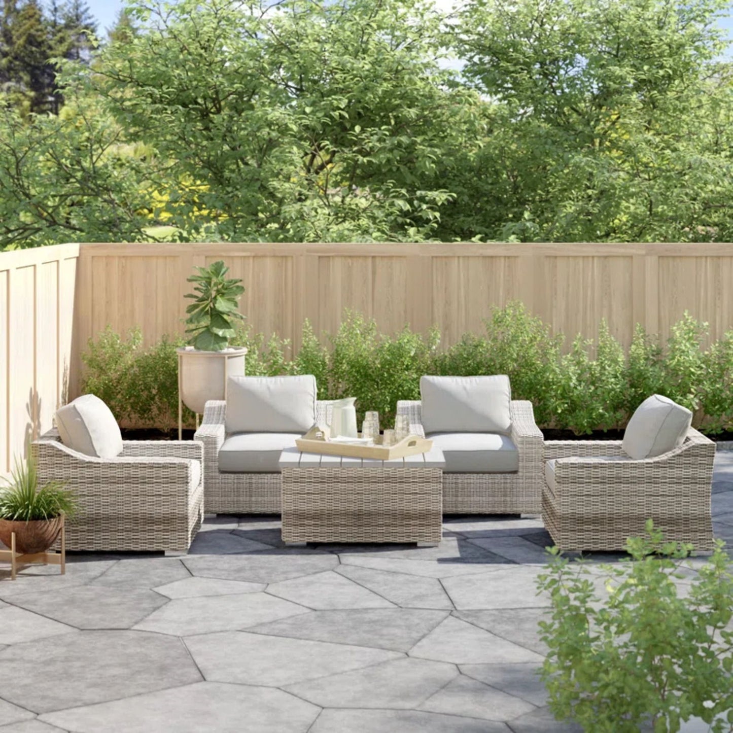 Stylish Sofa Seating Group With Cushions Perfect For Outdoor Gatherings LSI Patio Furniture