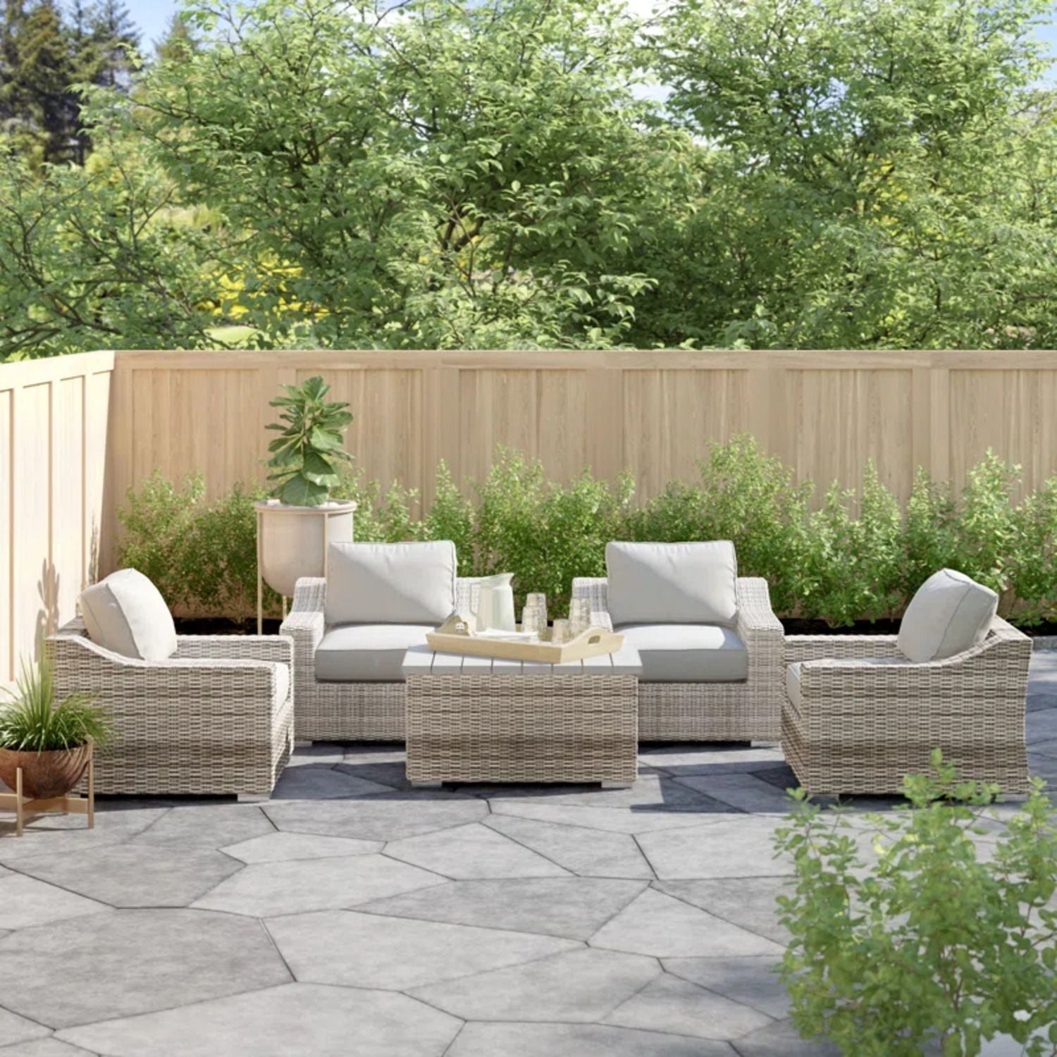 Stylish Sofa Seating Group With Cushions Perfect For Outdoor Gatherings LSI Patio Furniture