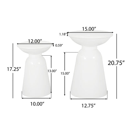 Serenita - Outdoor Side Tables With Flared Design (Set of 2) Noble House