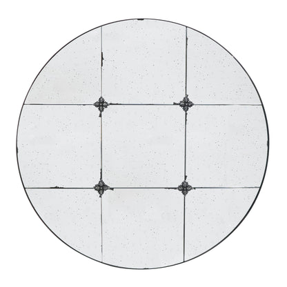 Traditional Decor Style Round Antique Glass Wall Mirror, Wall Decor For For Bathroom Entryway Console Lean Against Wall - Black Daily Nest