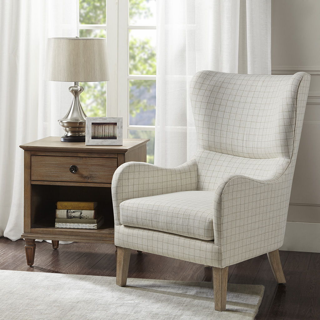 Arianna - Swoop Wing Chair - Linen