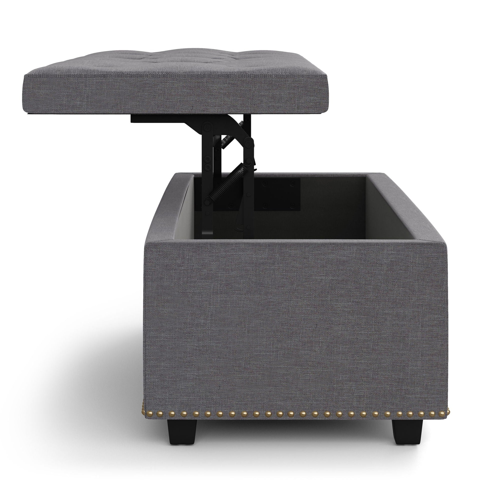 Hamilton - Upholstered Lift Top Rectangular Storage Ottoman Simpli-Home