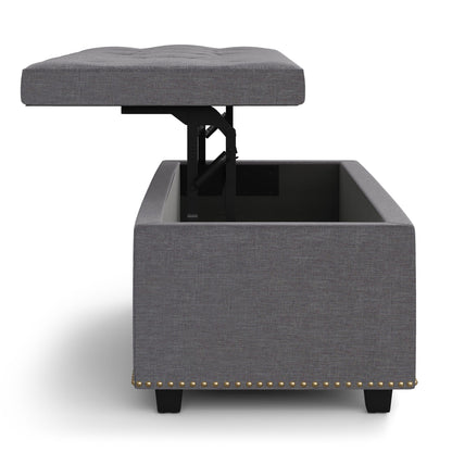 Hamilton - Upholstered Lift Top Rectangular Storage Ottoman Simpli-Home