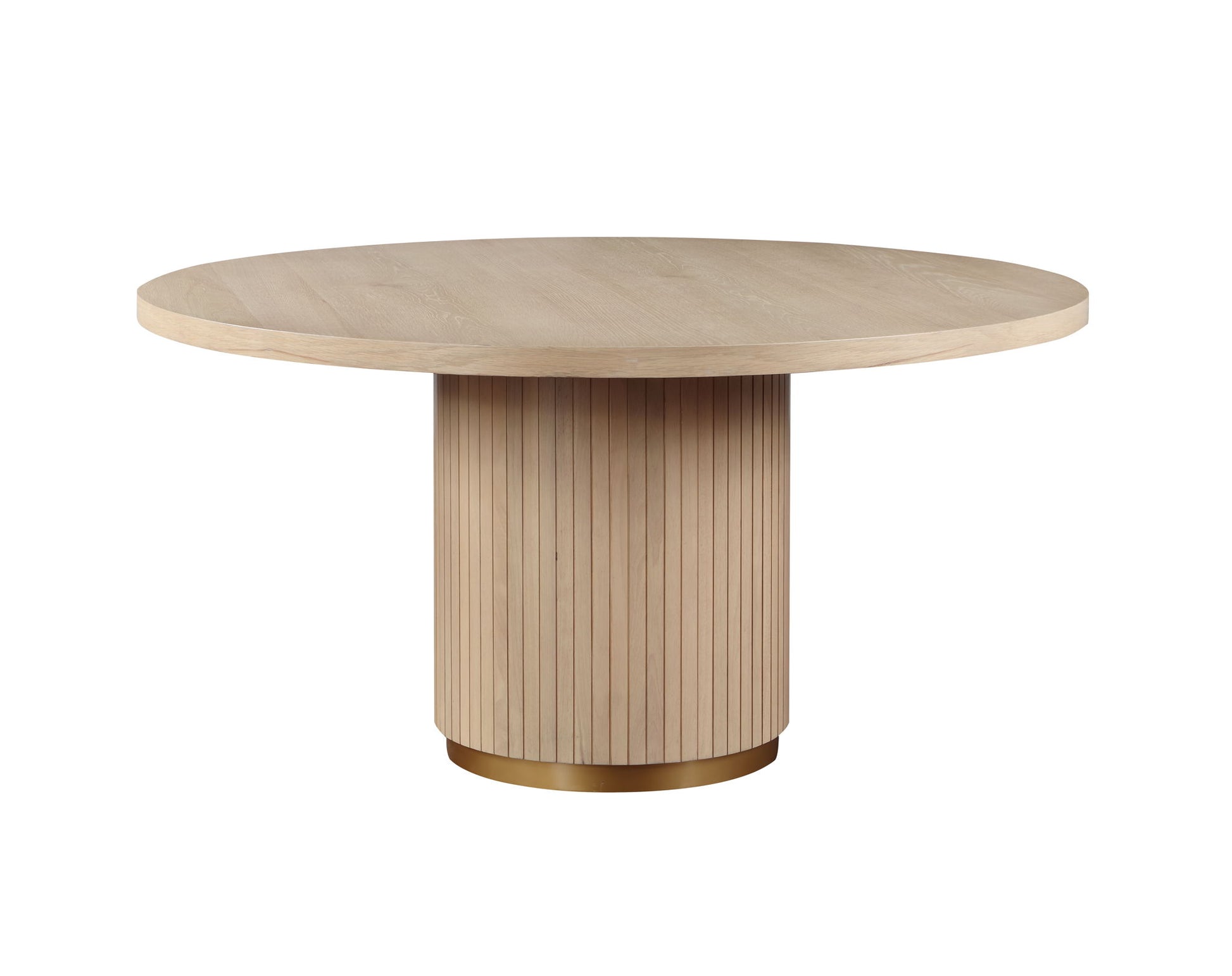 Caspian - 5 Piece Round Dining Table Set With Chairs - Oak Lilola Home