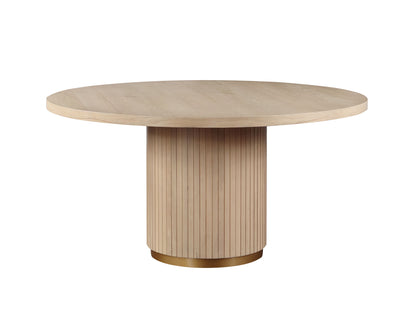 Caspian - 5 Piece Round Dining Table Set With Chairs - Oak Lilola Home
