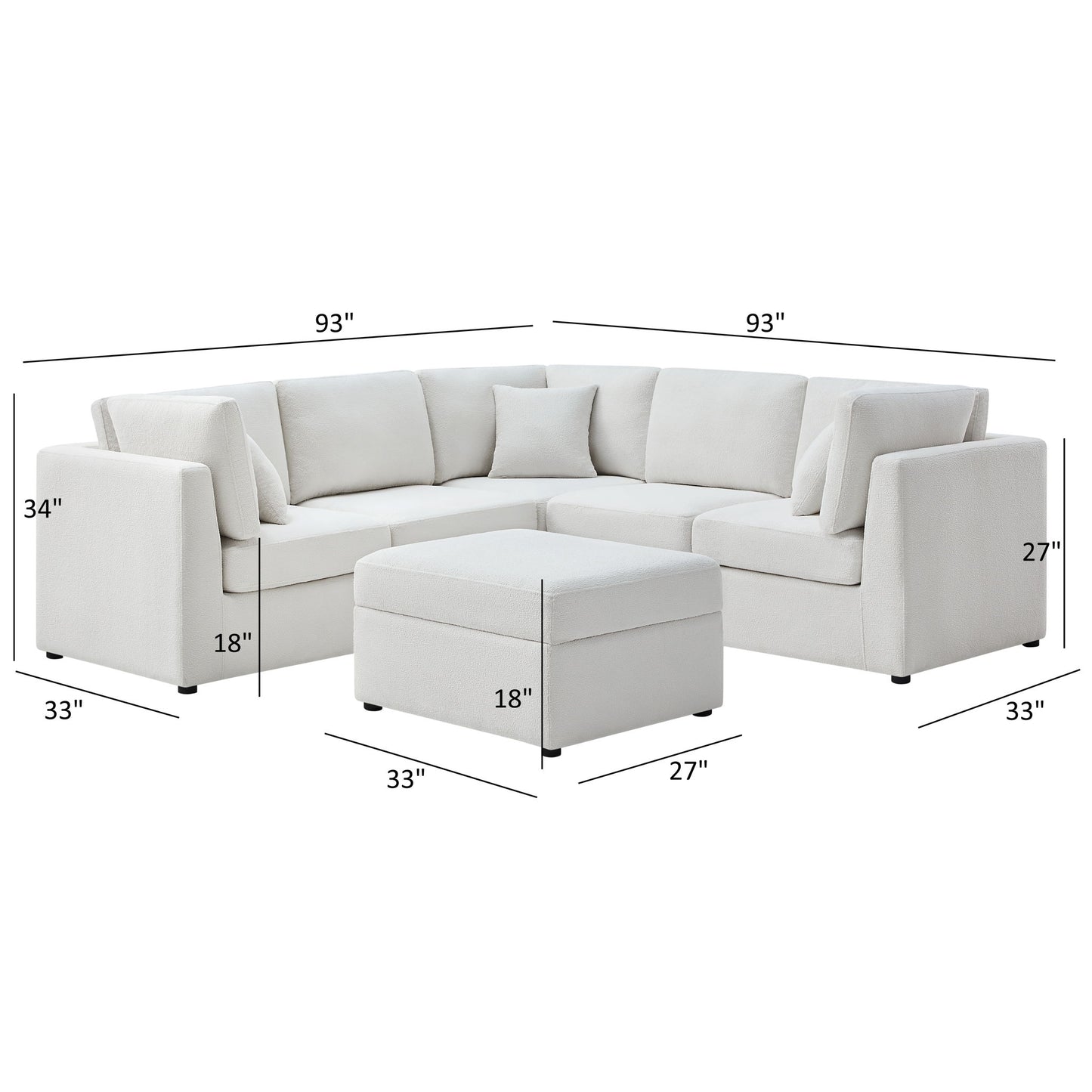 Chauncy - Sectional With Storage Ottoman Ridgecrest Home