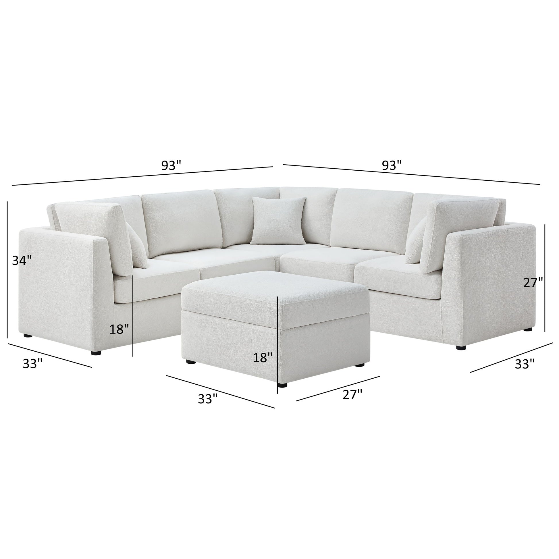 Chauncy - Sectional With Storage Ottoman Ridgecrest Home