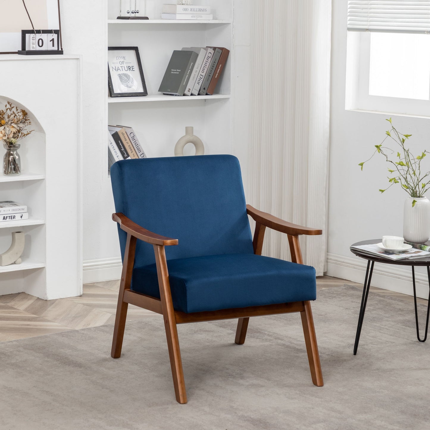Accent Chair, Classic Mid Century Modern For Extra Seating US Pride