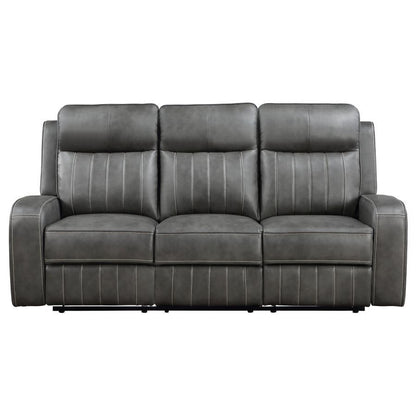 Raelynn - Upholstered Track Arm Motion Sofa - Gray