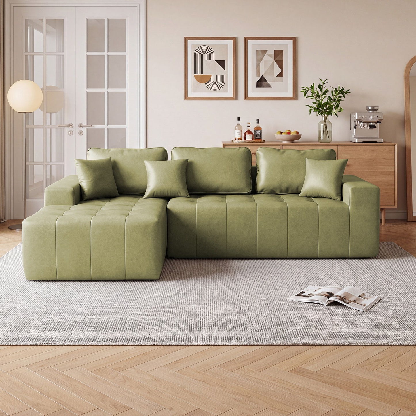 L - Shaped Corner Chaise Sofa Bed Home Essentials