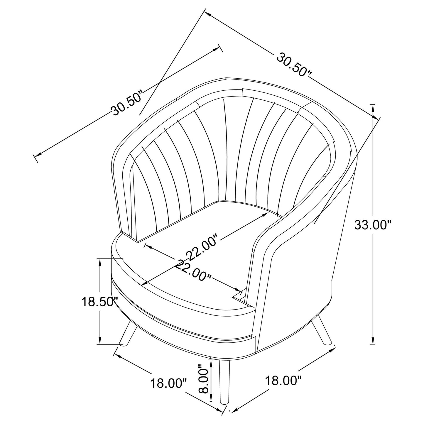 Tufted Upholstered Lounge Seating Chair Furniture Max