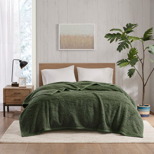 Burlington - Twin Berber Blanket - Green Woolrich