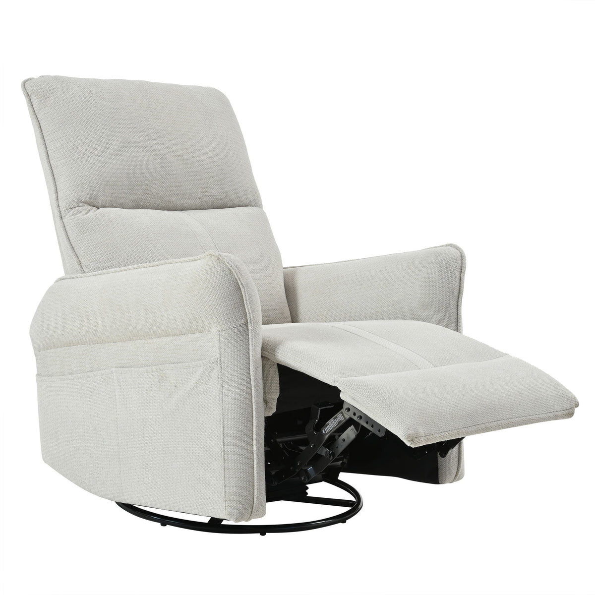 360° Swivel Rocker Recliner Chair, Swive Nursery Rocking Chair With Pull Ring, Glide Chair For Livin Room - Gray Home Essentials