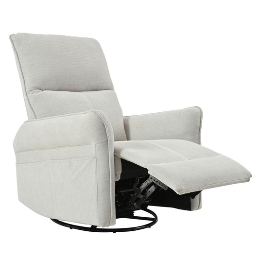 360° Swivel Rocker Recliner Chair, Swive Nursery Rocking Chair With Pull Ring, Glide Chair For Livin Room - Gray Home Essentials