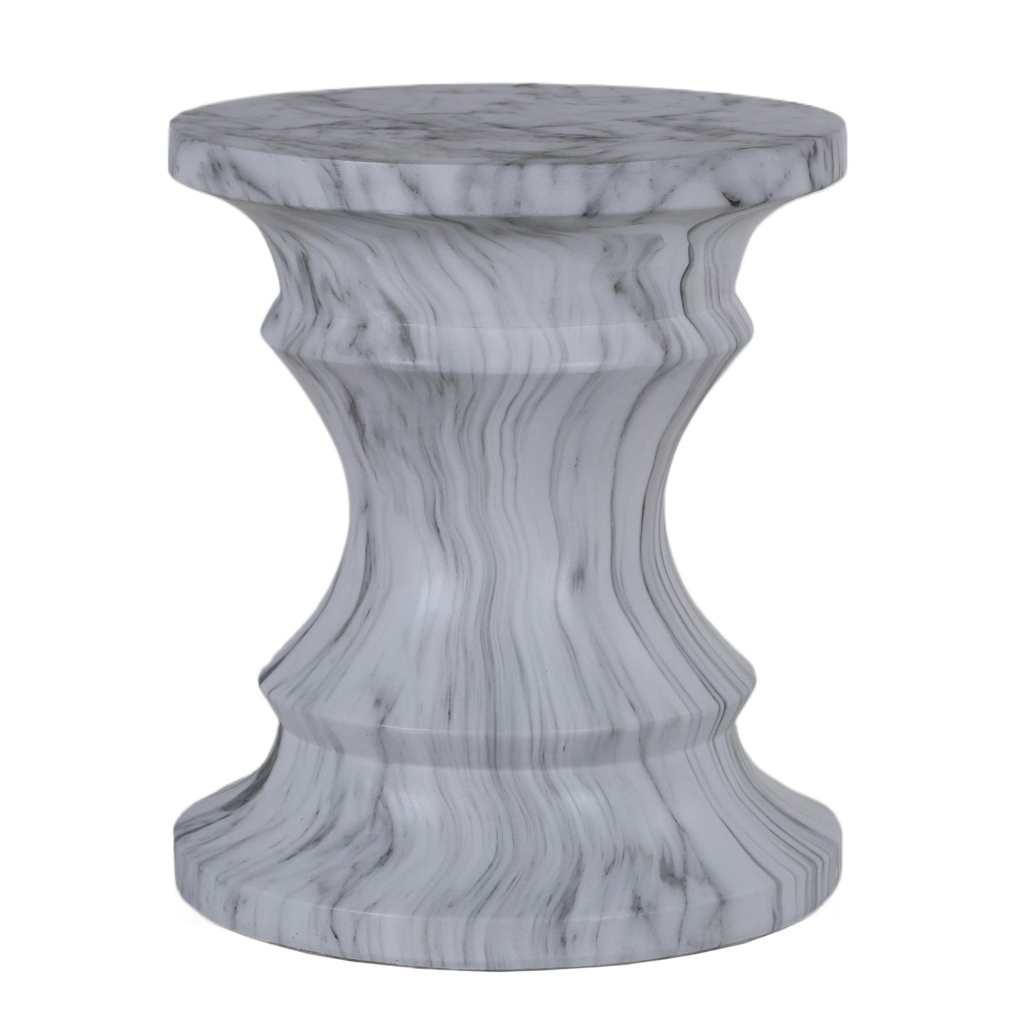 Geometric Round Outdoor End Table - Marble Home Essentials